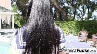 Marica walks around masturbating
